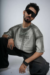 Grid embroidered Tee