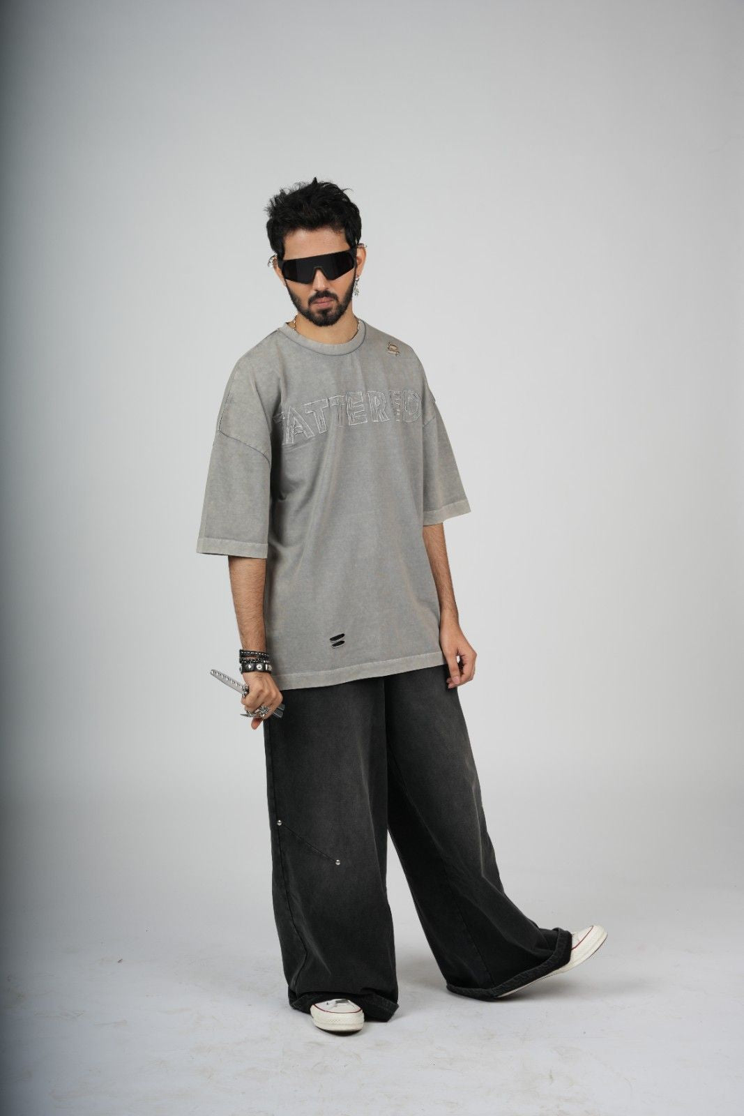 Tattered Grinded Oversized Tee