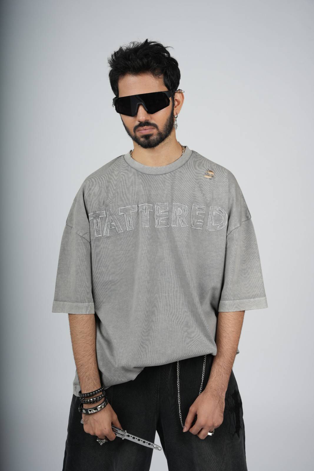 Tattered Grinded Oversized Tee
