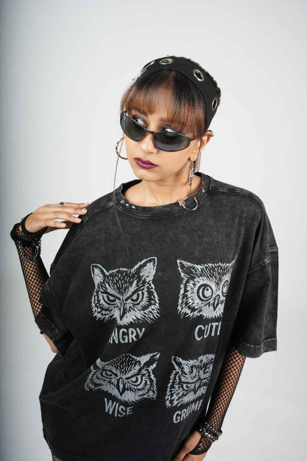 Moody Owl Oversized Tshirt