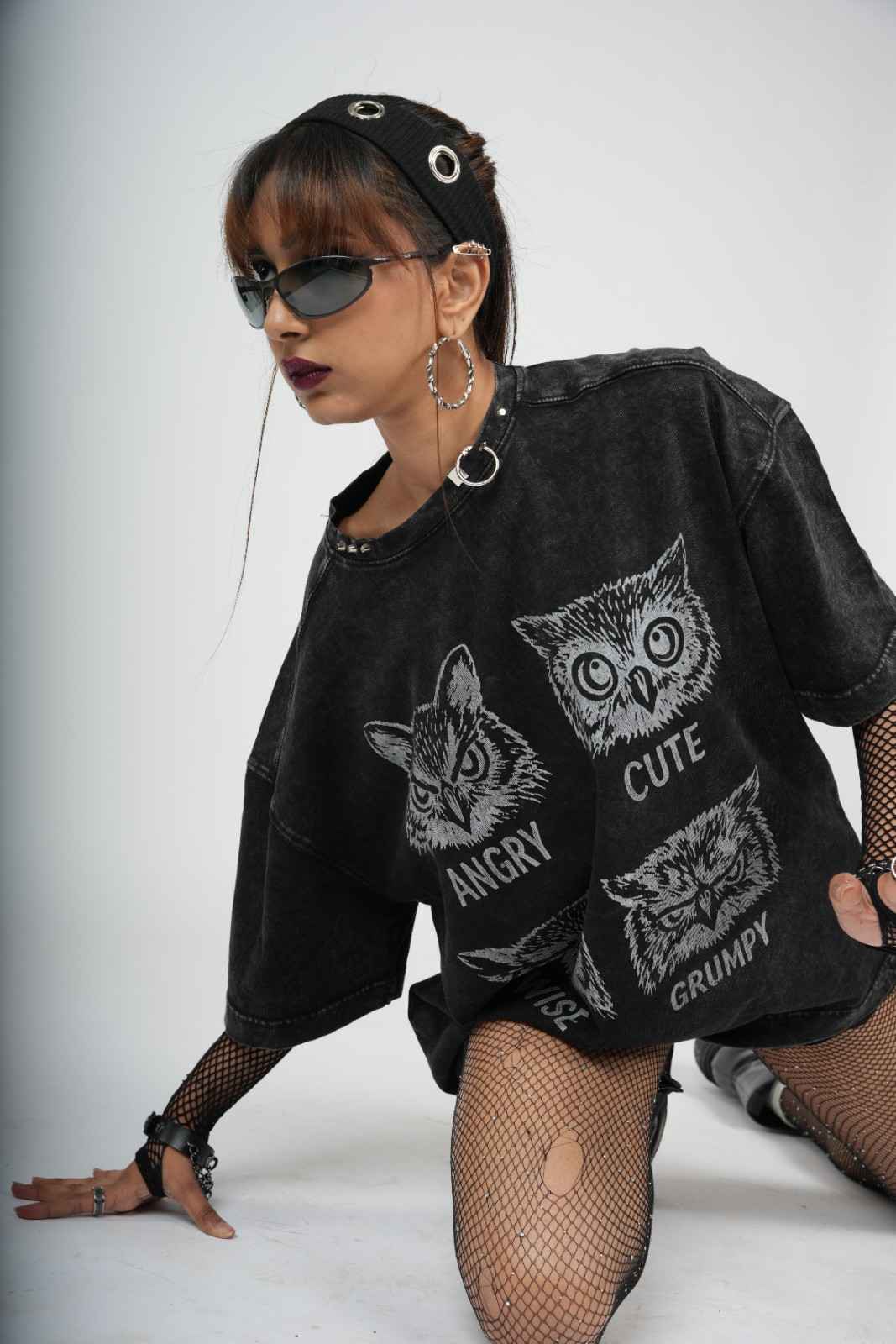 Moody Owl Oversized Tshirt