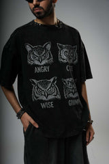 Moody Owl Oversized Tshirt