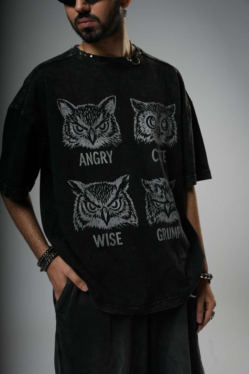 Moody Owl Oversized Tshirt