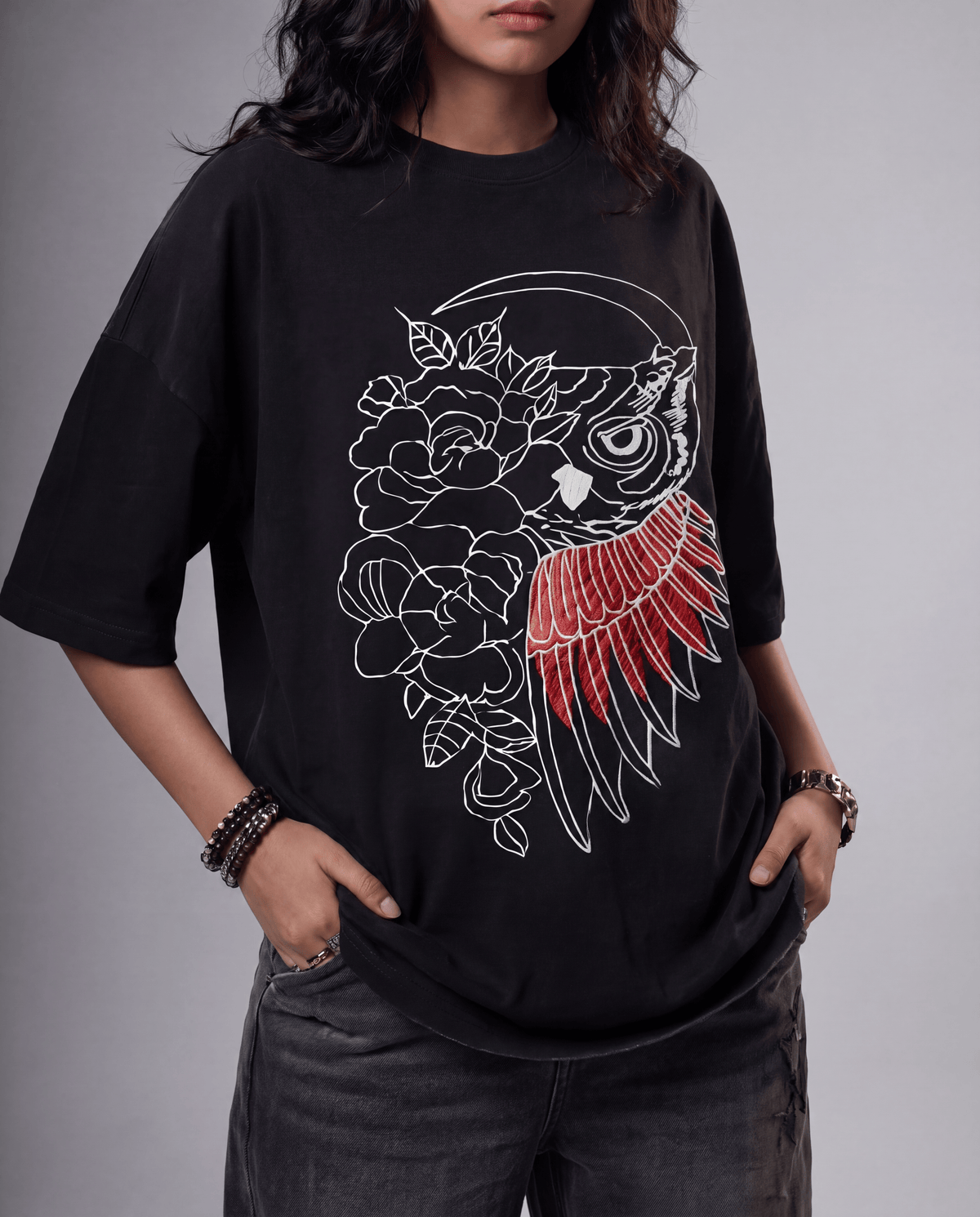 Free Energy Owl Oversized Tshirt