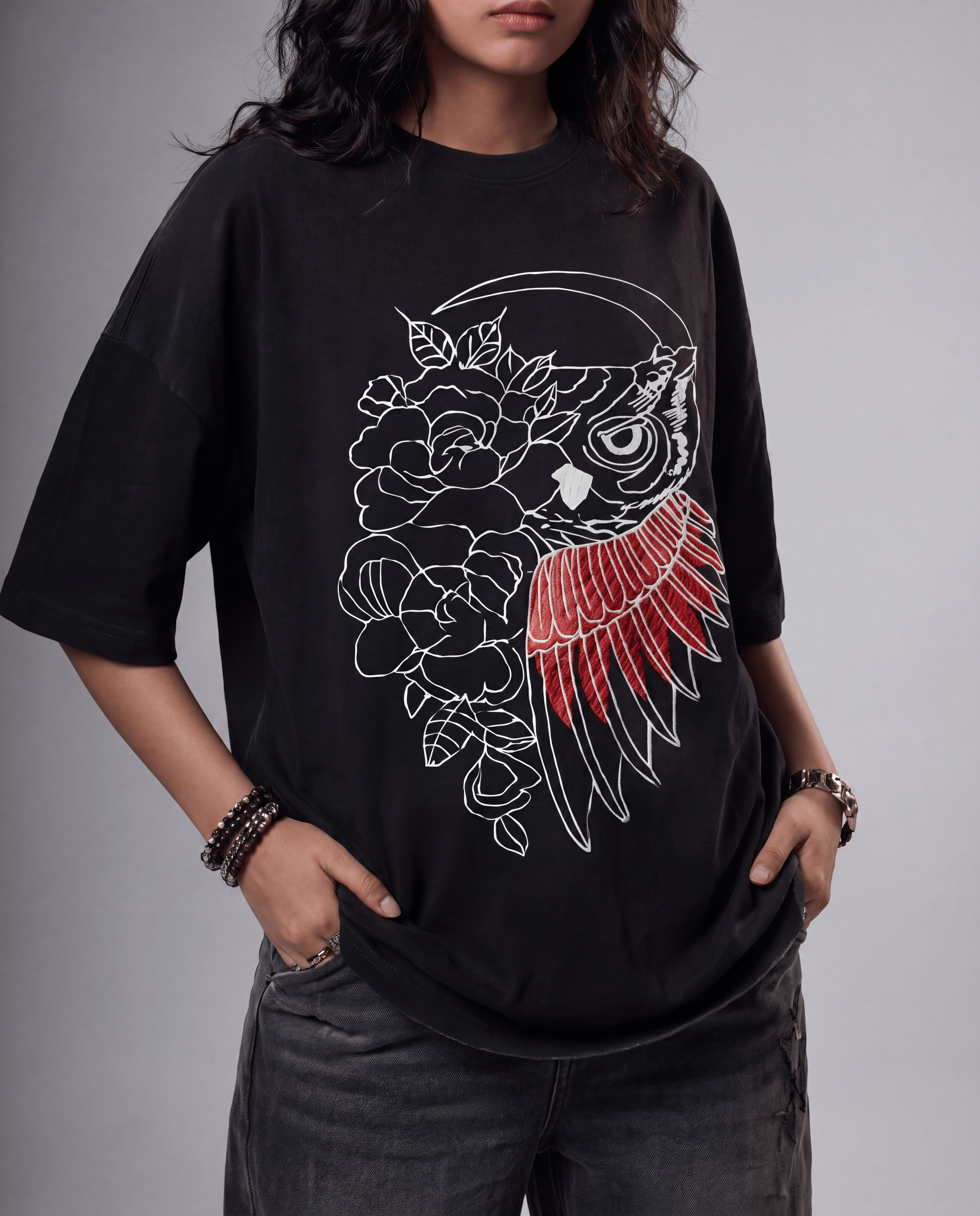 Free Energy Owl Oversized Tshirt